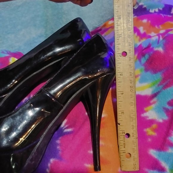 Platform parent leather stiletto heels - Picture 3 of 5